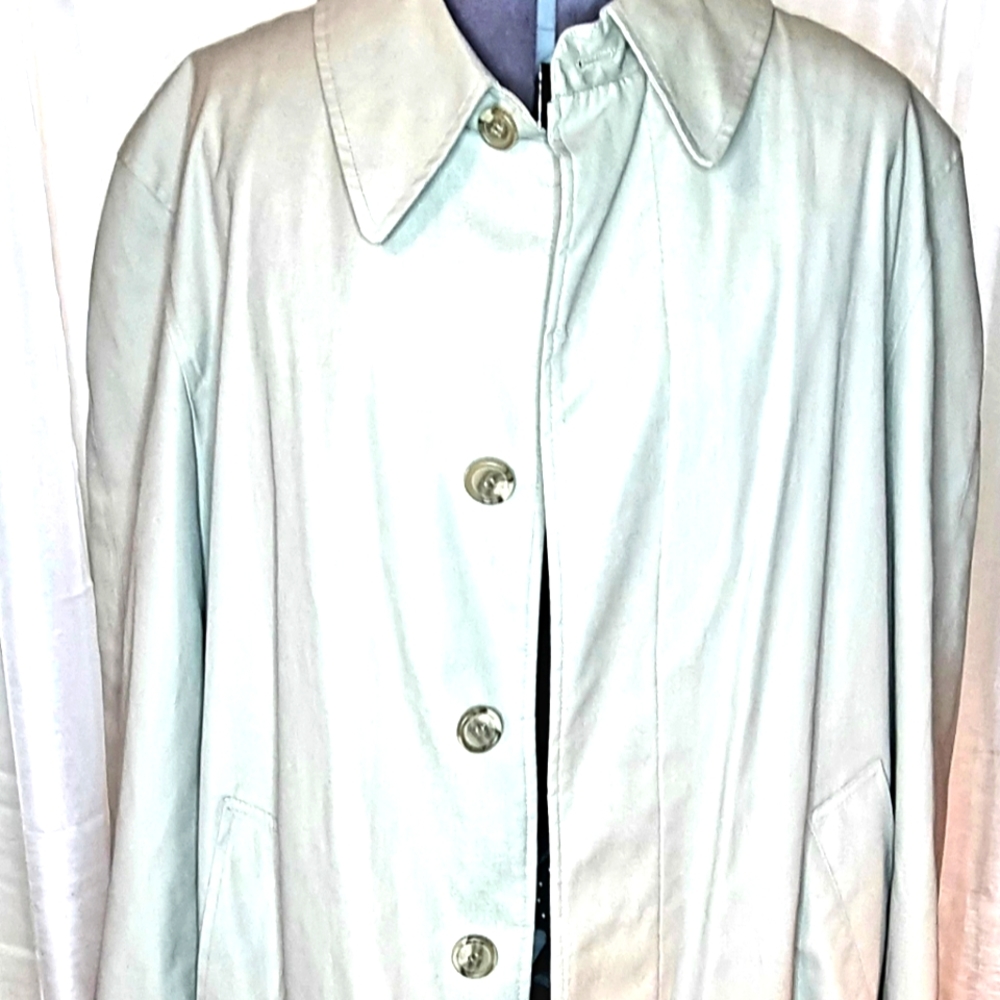 VTG Towncraft Men's Trench Coat Khaki Tan Removable Liner Long Size 40 Reg